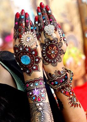 Stone Studded Wedding Mehndi